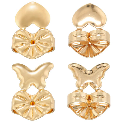 1 Pair Brass Heart Shape Butterfly Earplug Casual Simple Style Classic Style