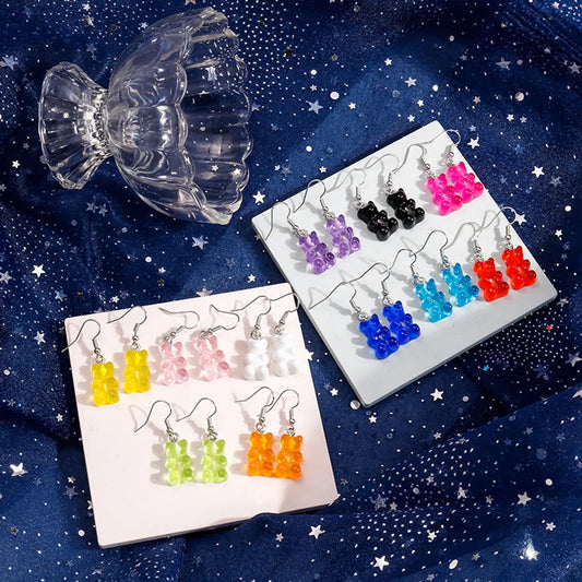 1 Pair Cartoon Style Bear Plastic Drop Earrings