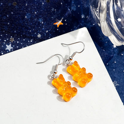 1 Pair Cartoon Style Bear Plastic Drop Earrings