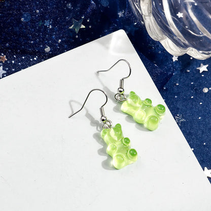 1 Pair Cartoon Style Bear Plastic Drop Earrings