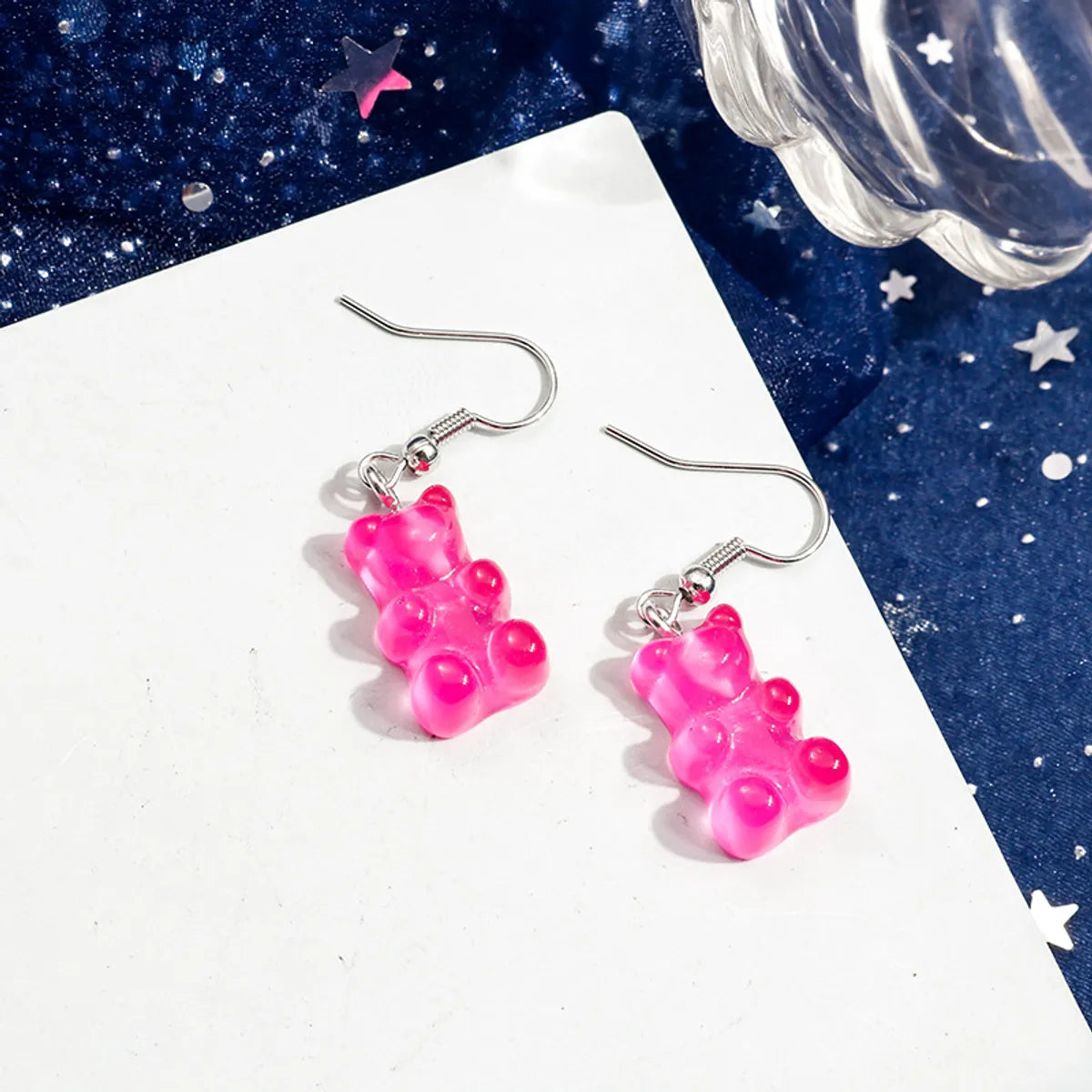 1 Pair Cartoon Style Bear Plastic Drop Earrings