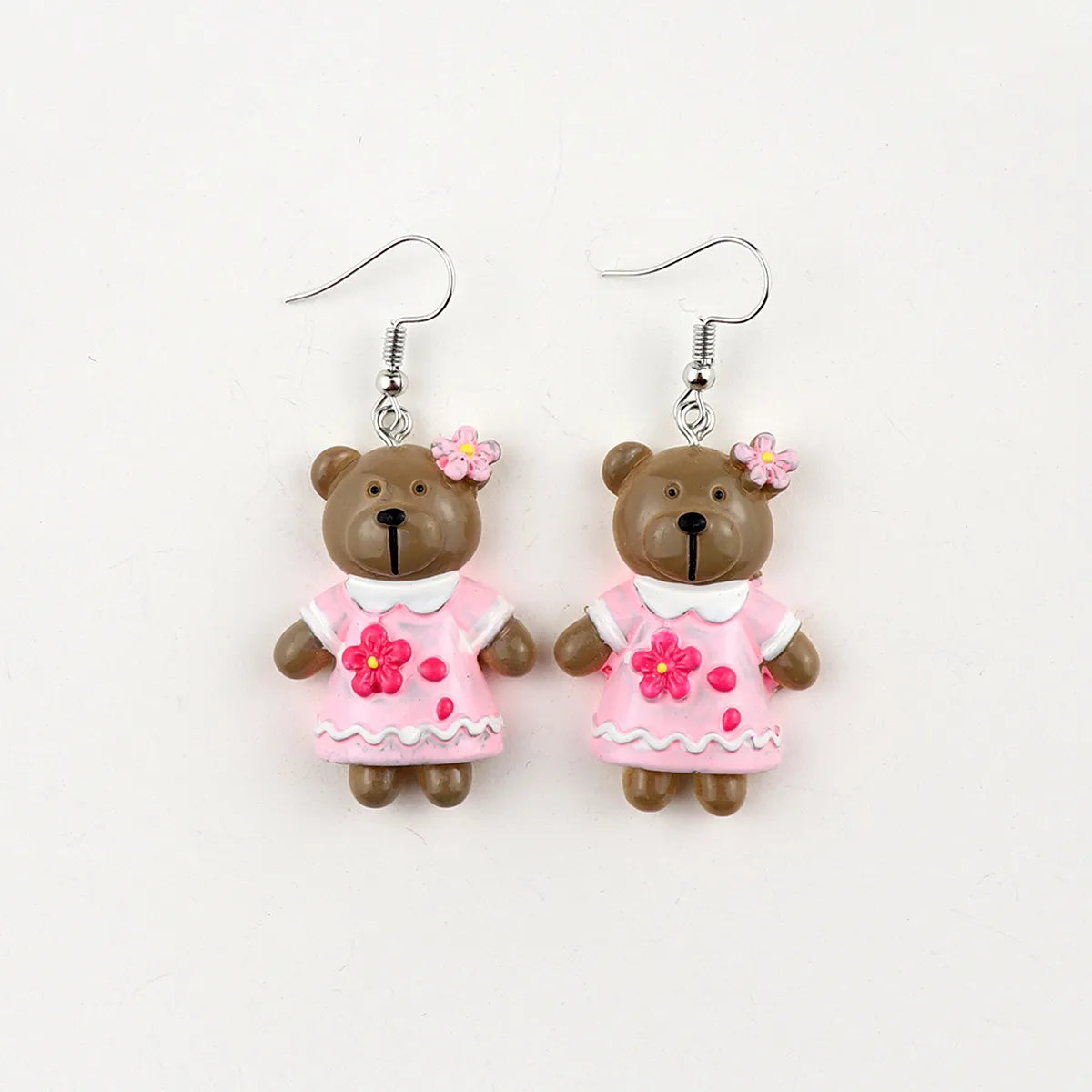 1 Pair Cartoon Style Bear Plastic Resin Drop Earrings