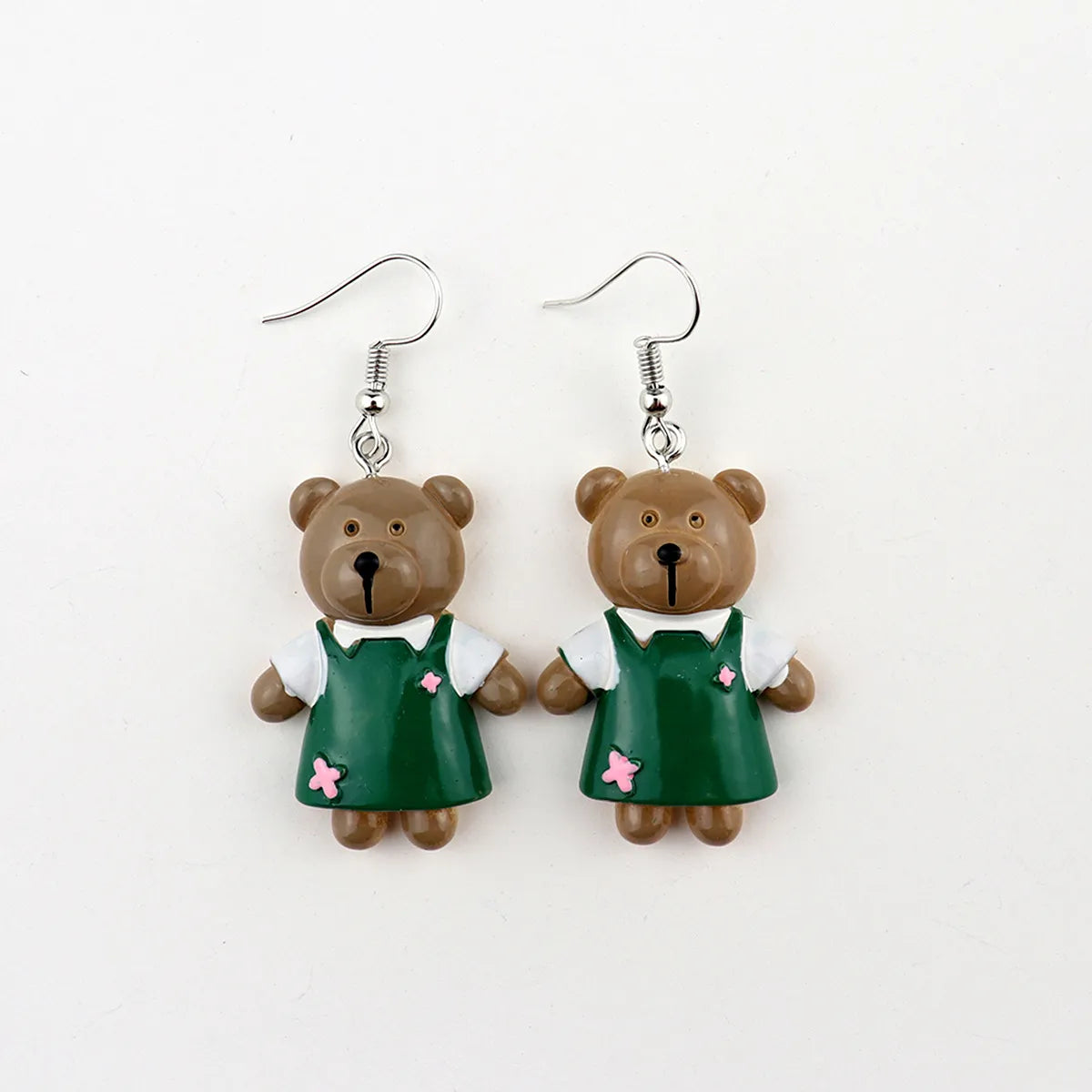 1 Pair Cartoon Style Bear Plastic Resin Drop Earrings