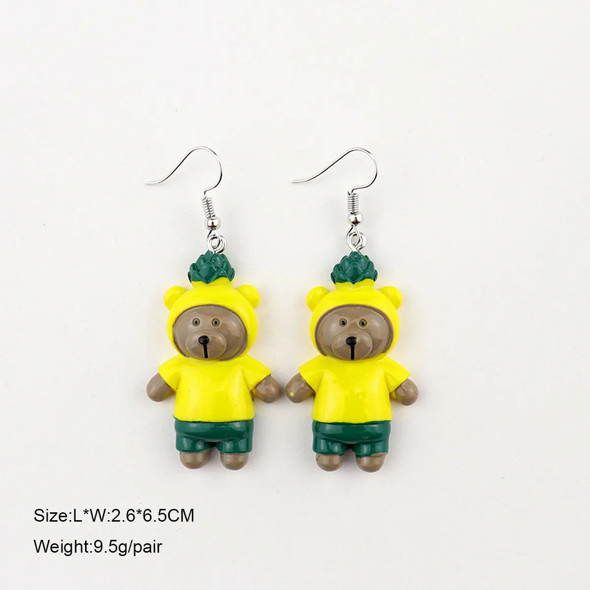 1 Pair Cartoon Style Bear Plastic Resin Drop Earrings