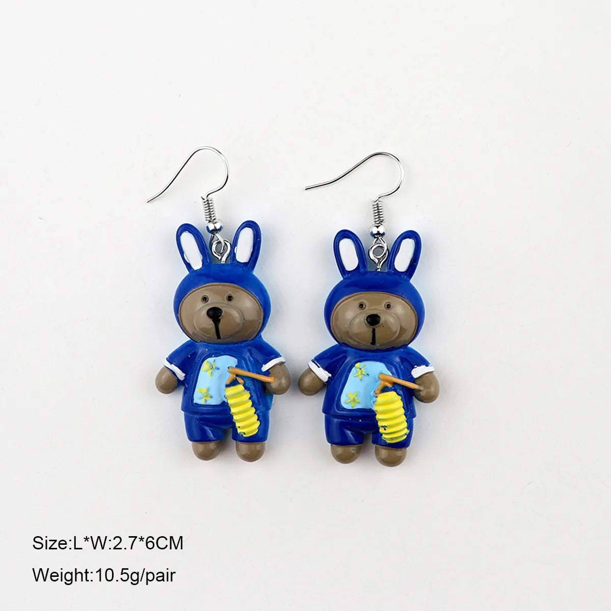 1 Pair Cartoon Style Bear Plastic Resin Drop Earrings