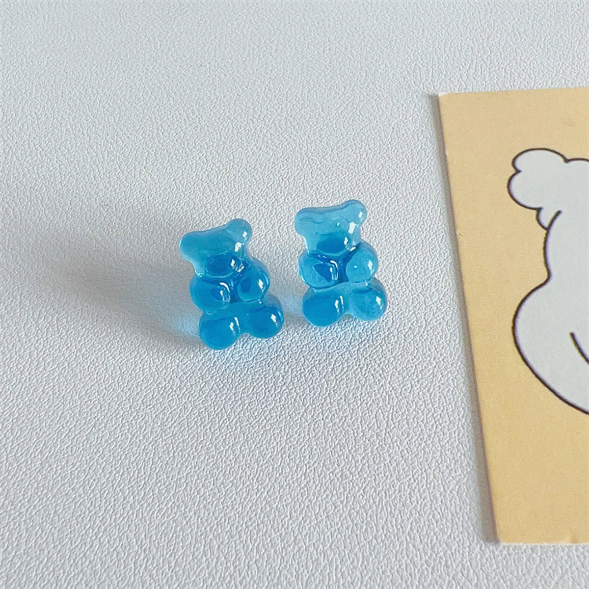 1 Pair Cartoon Style Bear Plastic Resin Women'S Rings Earrings