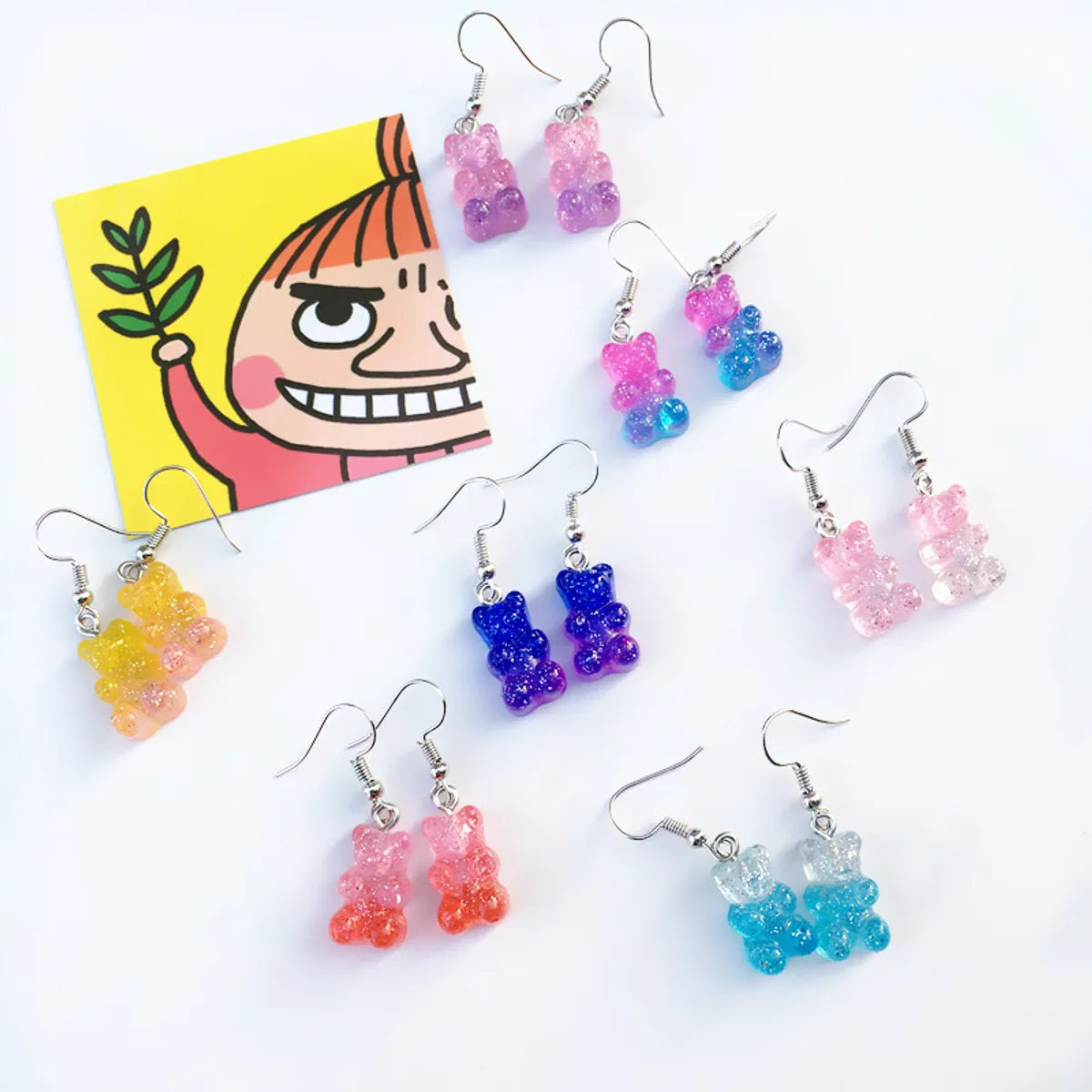 1 Pair Cartoon Style Bear Resin Women's Drop Earrings