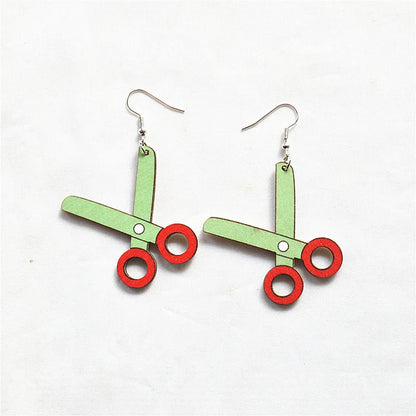 1 Pair Cartoon Style Book Wood Metal Drop Earrings