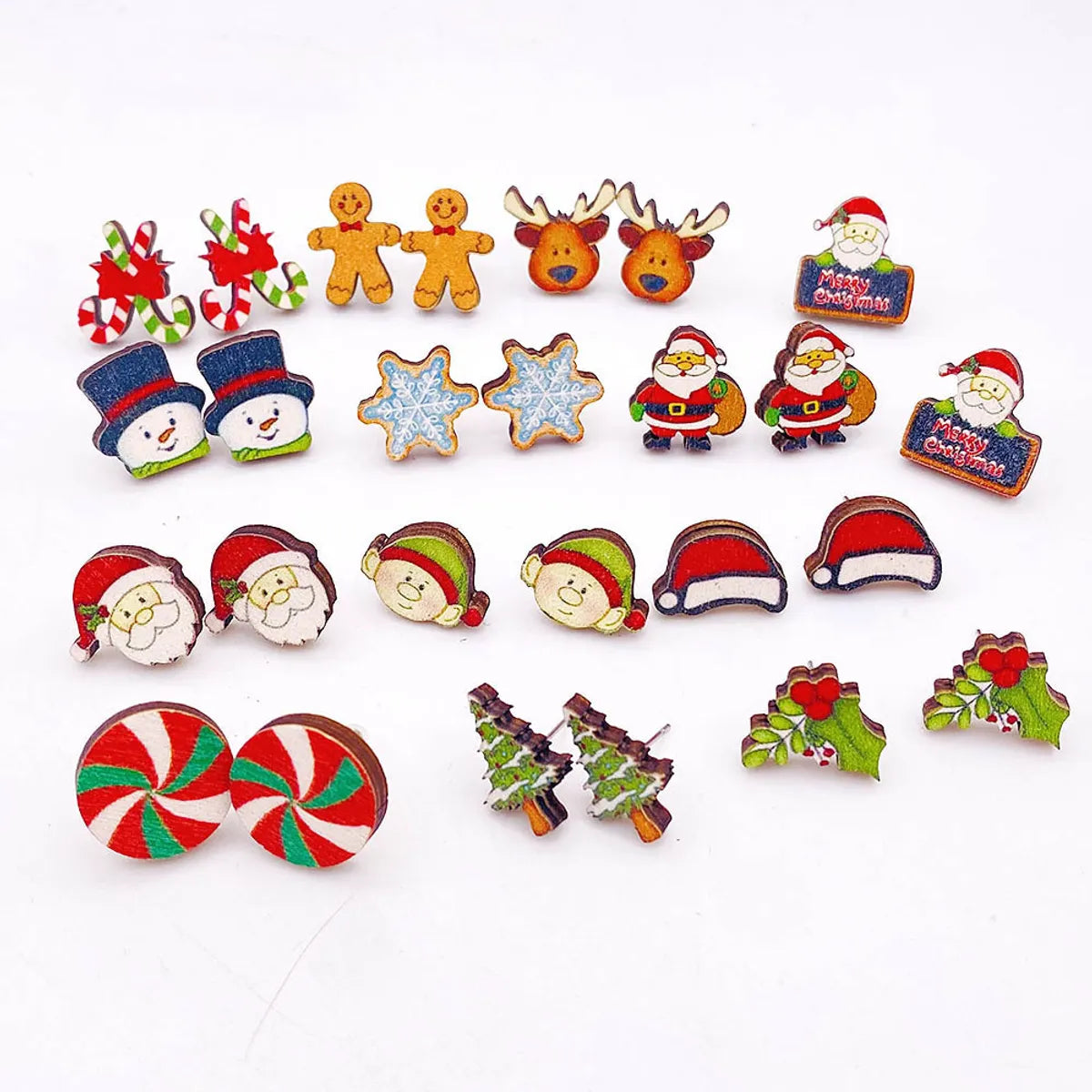 1 Pair Cartoon Style Cartoon Wood Ear Studs