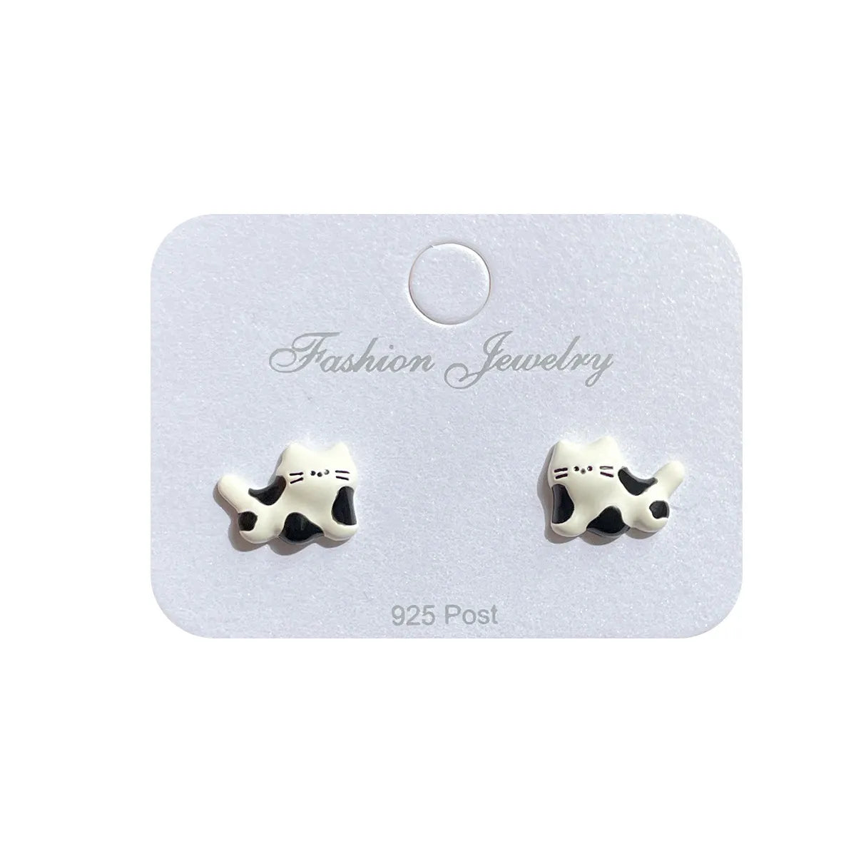 1 Pair Cartoon Style Cat Enamel Alloy Ear Studs