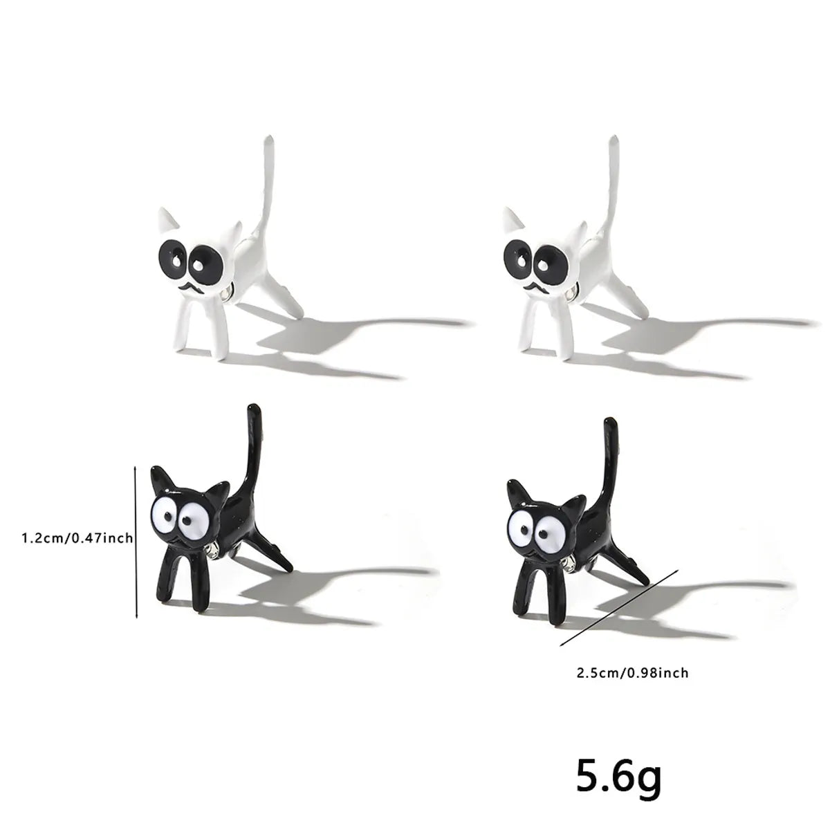 1 Pair Cartoon Style Cat Plating Alloy Ear Studs