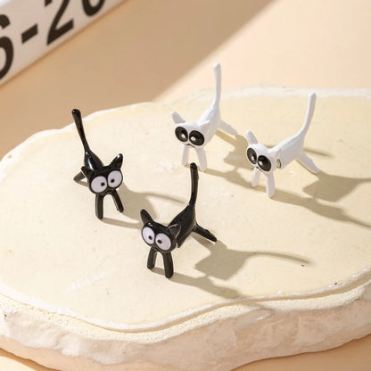 1 Pair Cartoon Style Cat Plating Alloy Ear Studs