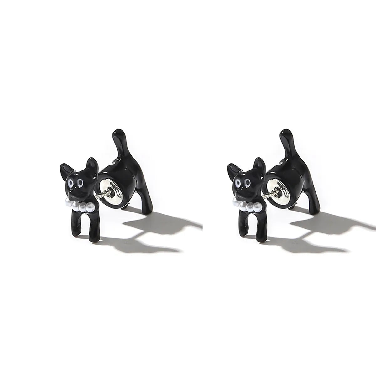 1 Pair Cartoon Style Cat Plating Alloy Ear Studs