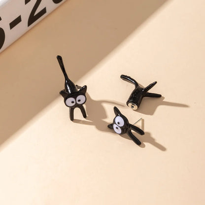 1 Pair Cartoon Style Cat Plating Alloy Ear Studs