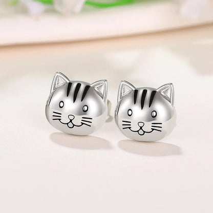 1 Pair Cartoon Style Cat Plating Copper Ear Studs