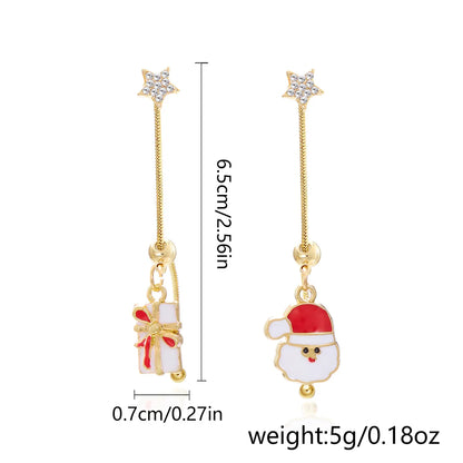 1 Pair Cartoon Style Christmas Hat Christmas Tree Santa Claus Plating Alloy Drop Earrings