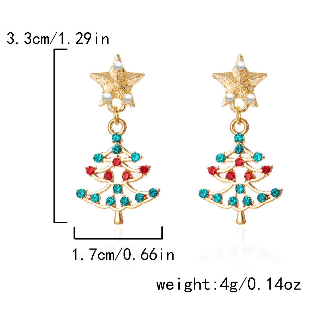 1 Pair Cartoon Style Christmas Hat Christmas Tree Santa Claus Plating Alloy Drop Earrings