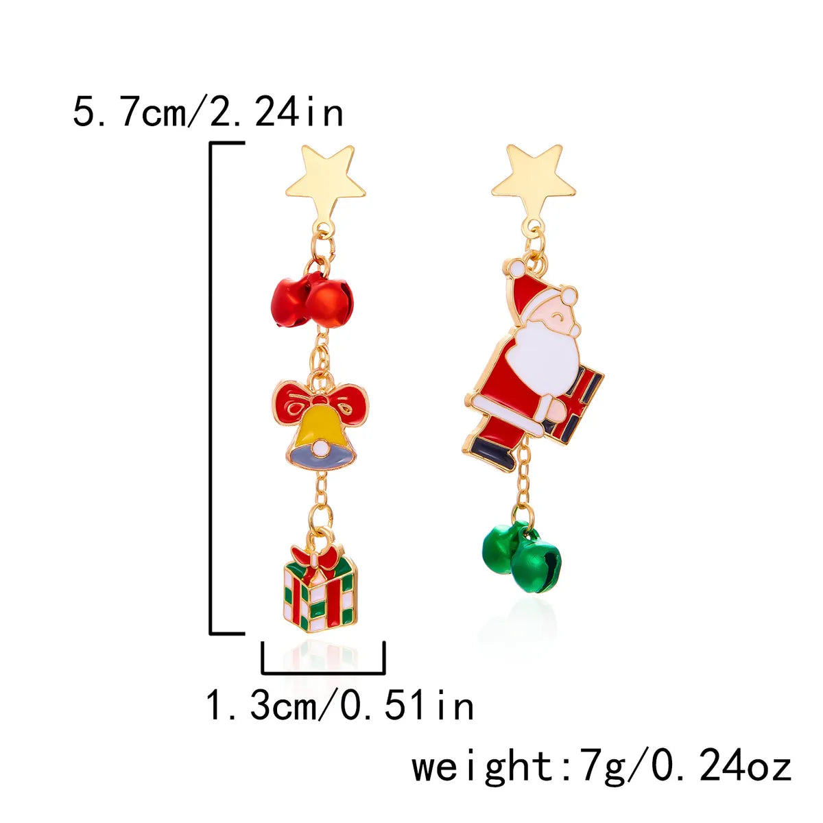 1 Pair Cartoon Style Christmas Hat Christmas Tree Santa Claus Plating Alloy Drop Earrings