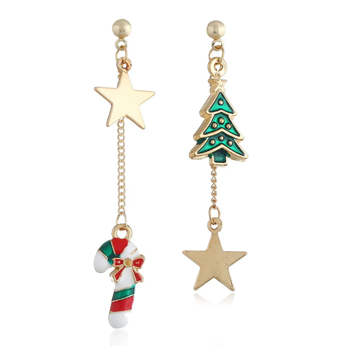 1 Pair Cartoon Style Christmas Tree Snowman Snowflake Plating Zinc Alloy Ear Hook