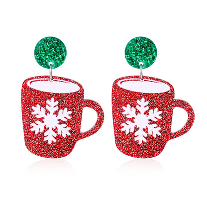 1 Pair Cartoon Style Christmas Tree Snowman Snowflake Plating Zinc Alloy Ear Hook