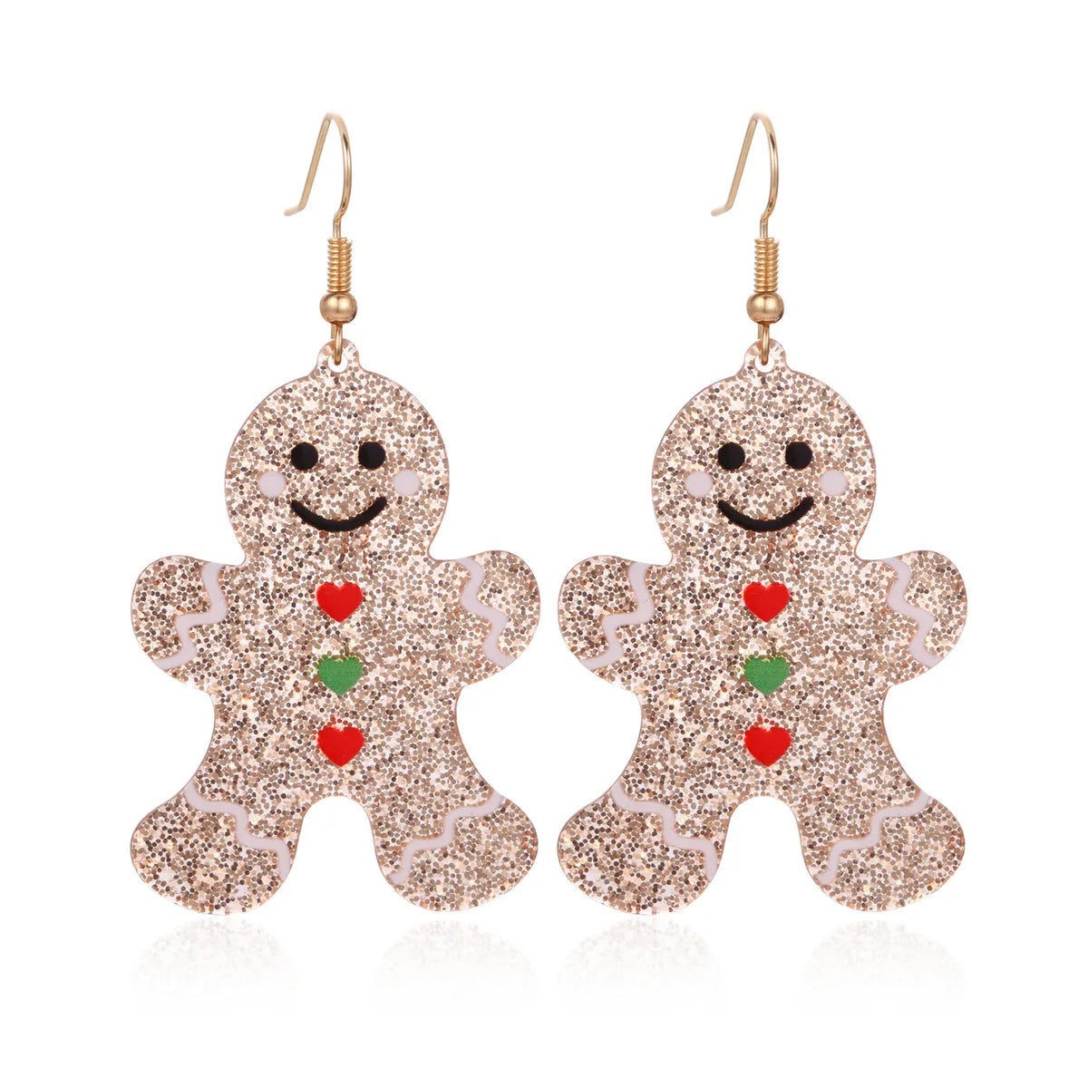 1 Pair Cartoon Style Christmas Tree Snowman Snowflake Plating Zinc Alloy Ear Hook