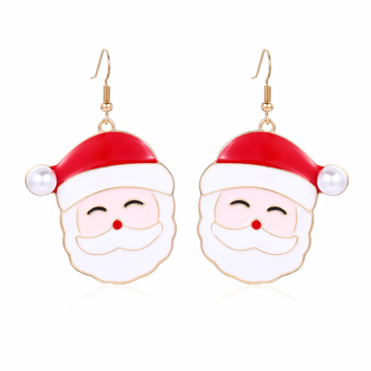 1 Pair Cartoon Style Christmas Tree Snowman Snowflake Plating Zinc Alloy Ear Hook