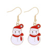 1 Pair Cartoon Style Christmas Tree Snowman Snowflake Plating Zinc Alloy Ear Hook