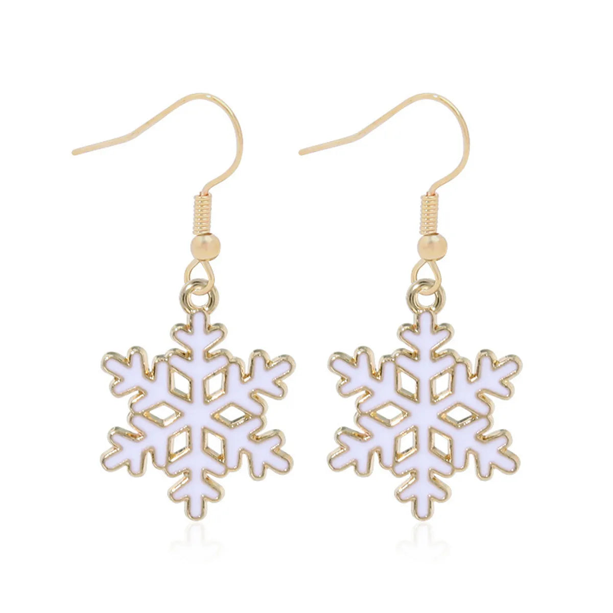 1 Pair Cartoon Style Christmas Tree Snowman Snowflake Plating Zinc Alloy Ear Hook