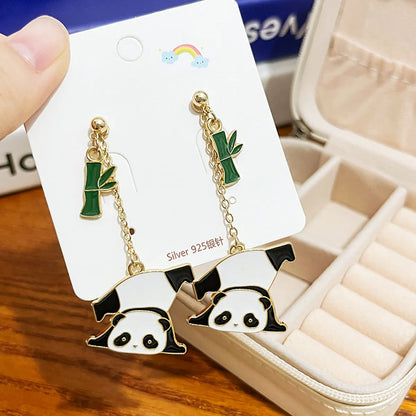 1 Pair Cartoon Style Cute Animal Cartoon Plating Alloy Drop Earrings