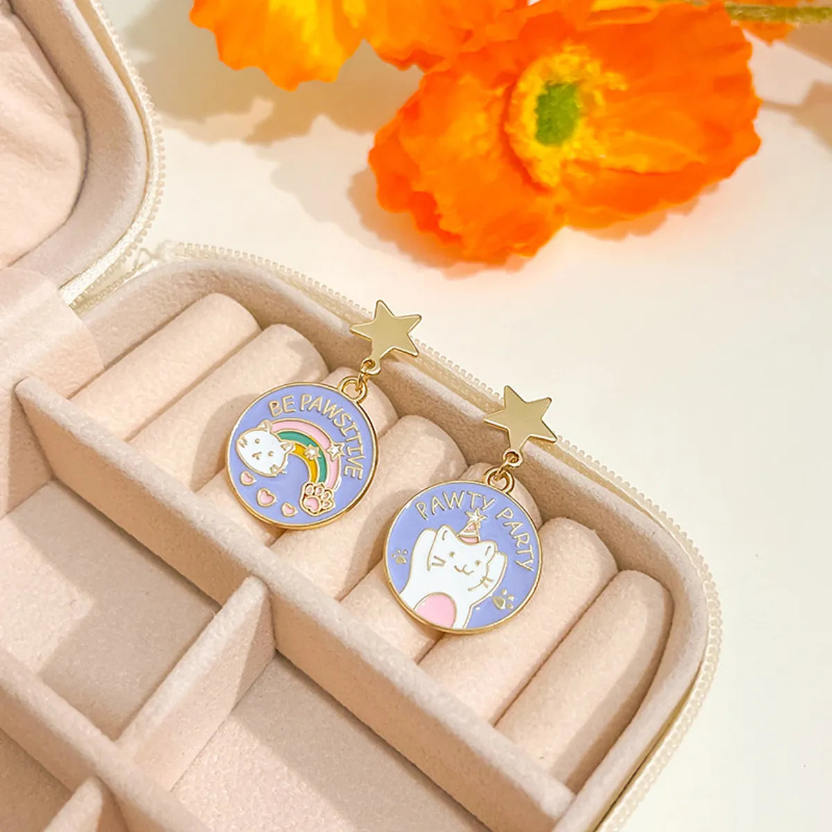 1 Pair Cartoon Style Cute Animal Cartoon Plating Alloy Drop Earrings