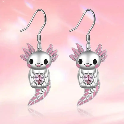 1 Pair Cartoon Style Cute Animal Enamel Alloy Silver Plated Drop Earrings