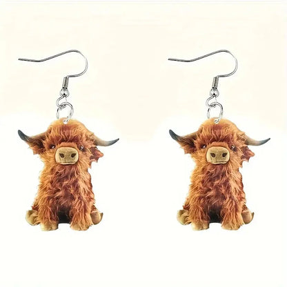 1 Pair Cartoon Style Cute Animal Plating Arylic Drop Earrings