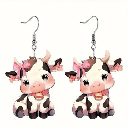 1 Pair Cartoon Style Cute Animal Plating Arylic Drop Earrings