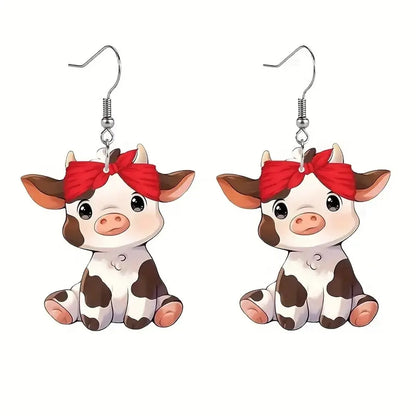 1 Pair Cartoon Style Cute Animal Plating Arylic Drop Earrings