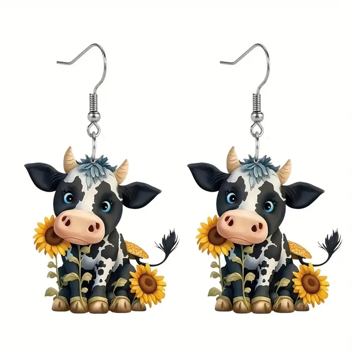 1 Pair Cartoon Style Cute Animal Plating Arylic Drop Earrings