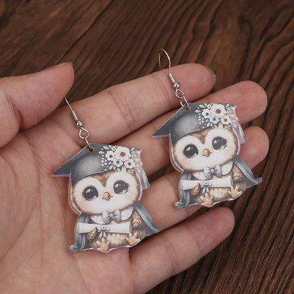 1 Pair Cartoon Style Cute Animal Printing Arylic Drop Earrings