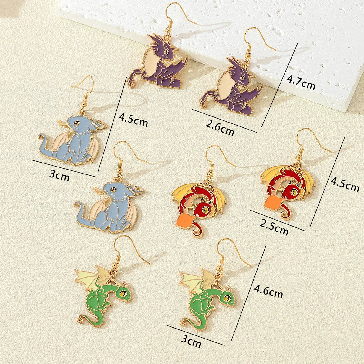 1 Pair Cartoon Style Cute Artistic Dragon Alloy Drop Earrings