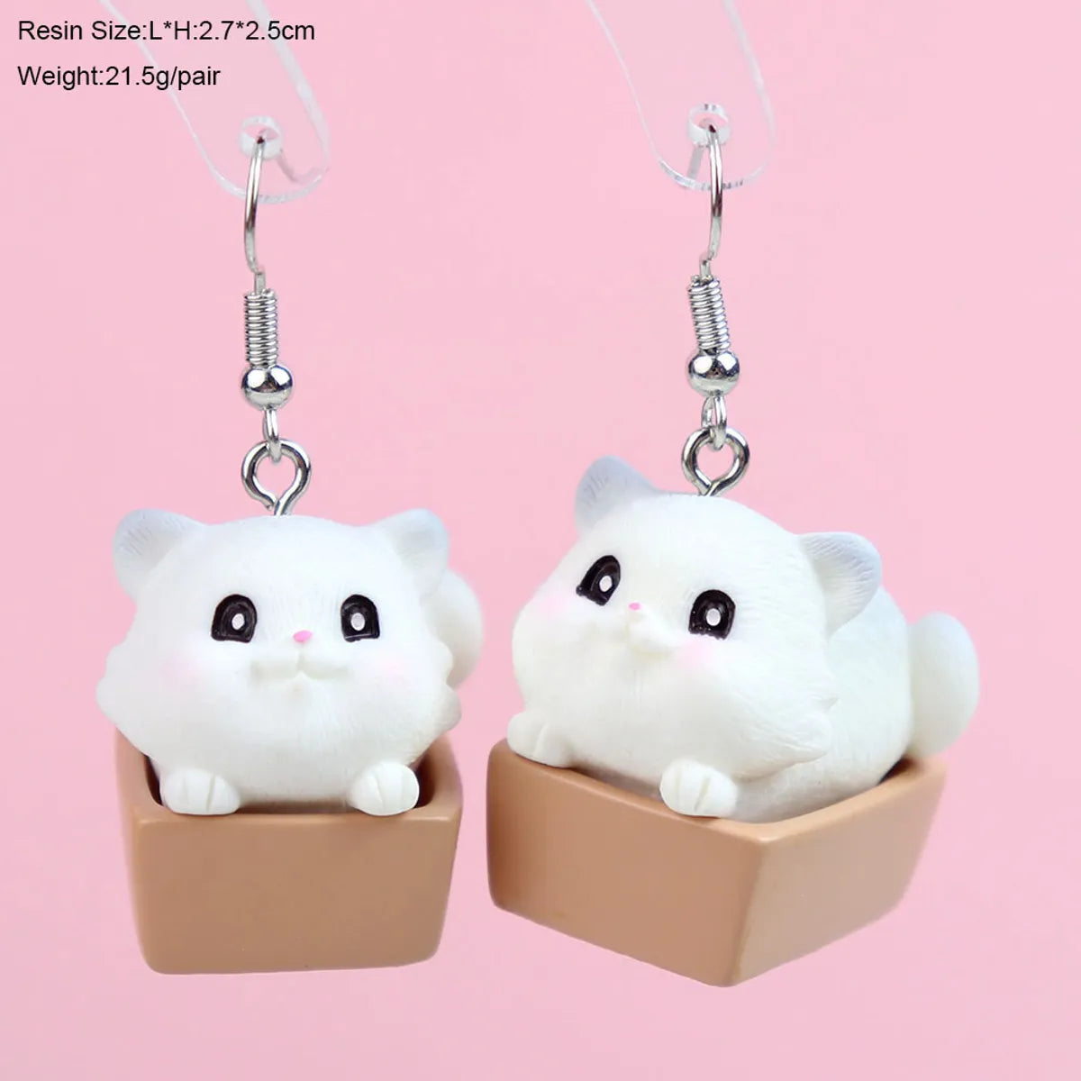 1 Pair Cartoon Style Cute Cat Plastic Drop Earrings