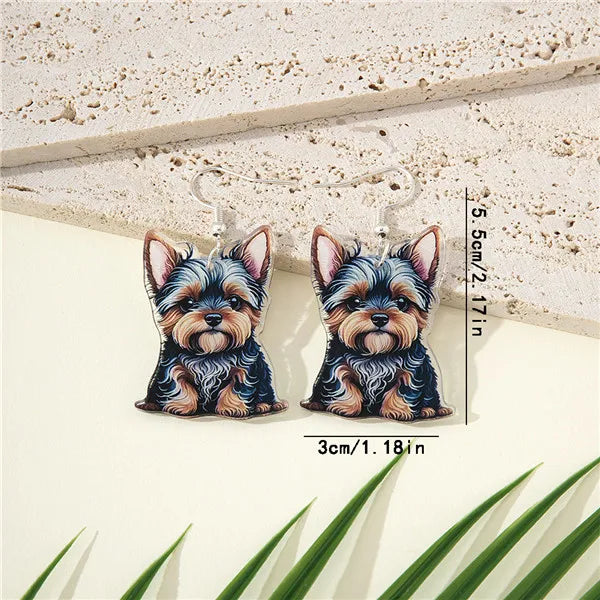 1 Pair Cartoon Style Cute Dog Arylic Drop Earrings