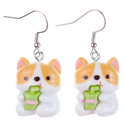 1 Pair Cartoon Style Cute Dog Plastic Drop Earrings