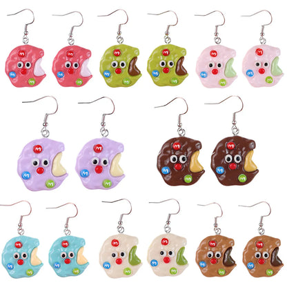 1 Pair Cartoon Style Cute Donuts Plastic Drop Earrings