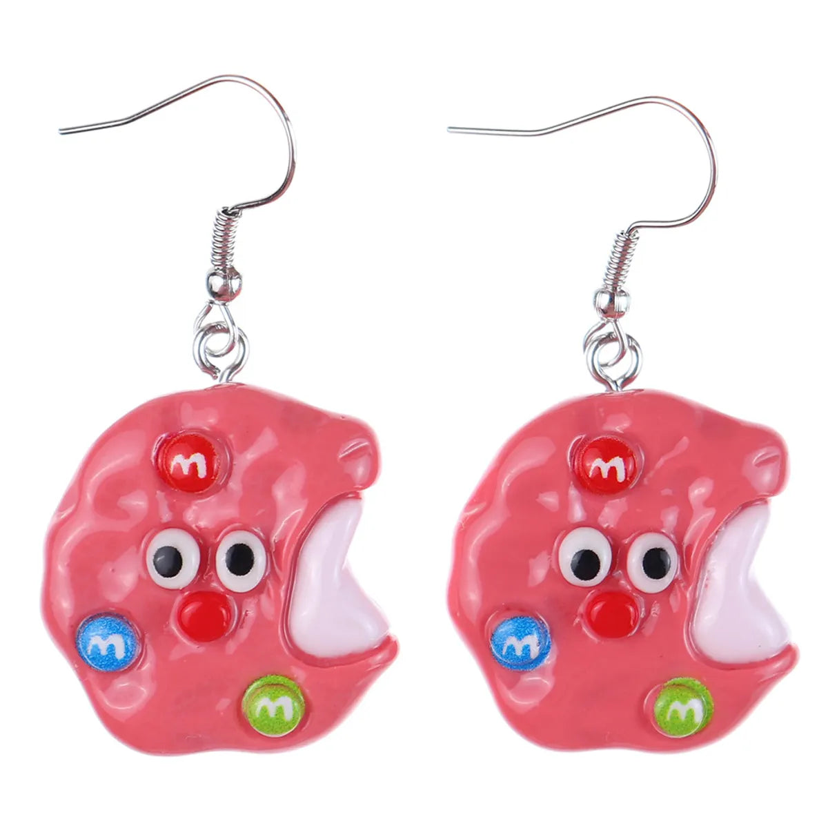 1 Pair Cartoon Style Cute Donuts Plastic Drop Earrings