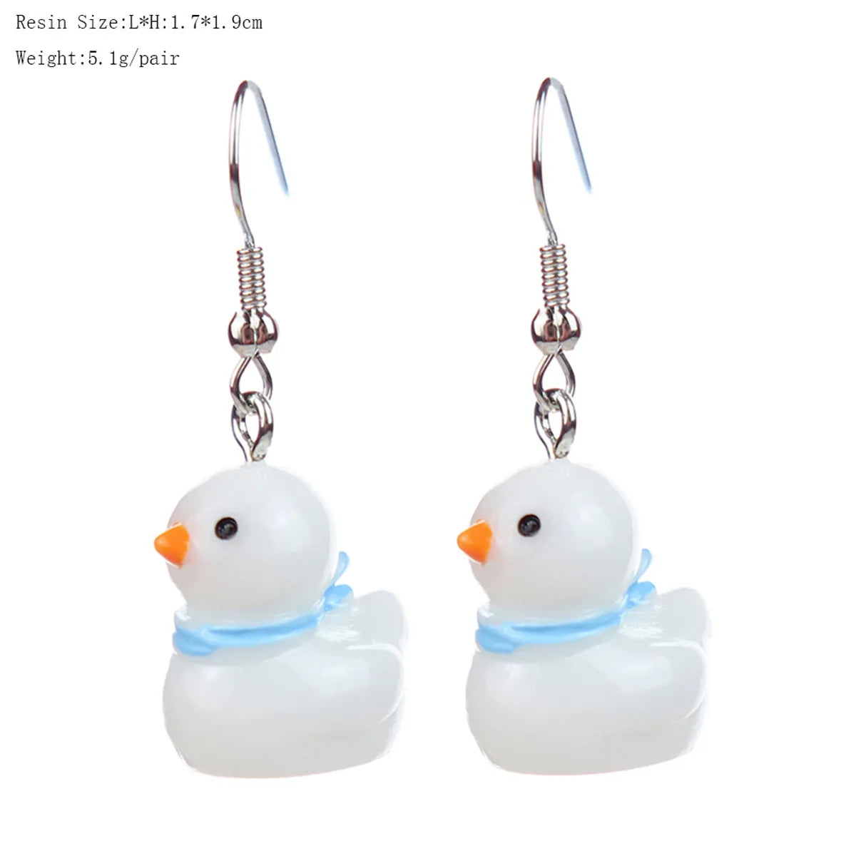 1 Pair Cartoon Style Cute Duck Plastic Drop Earrings