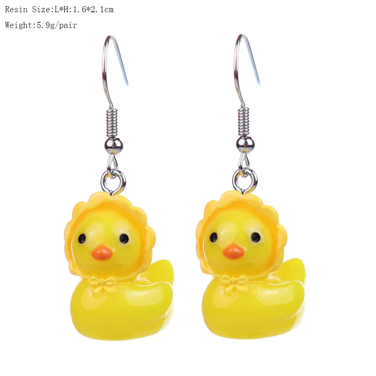 1 Pair Cartoon Style Cute Duck Plastic Drop Earrings