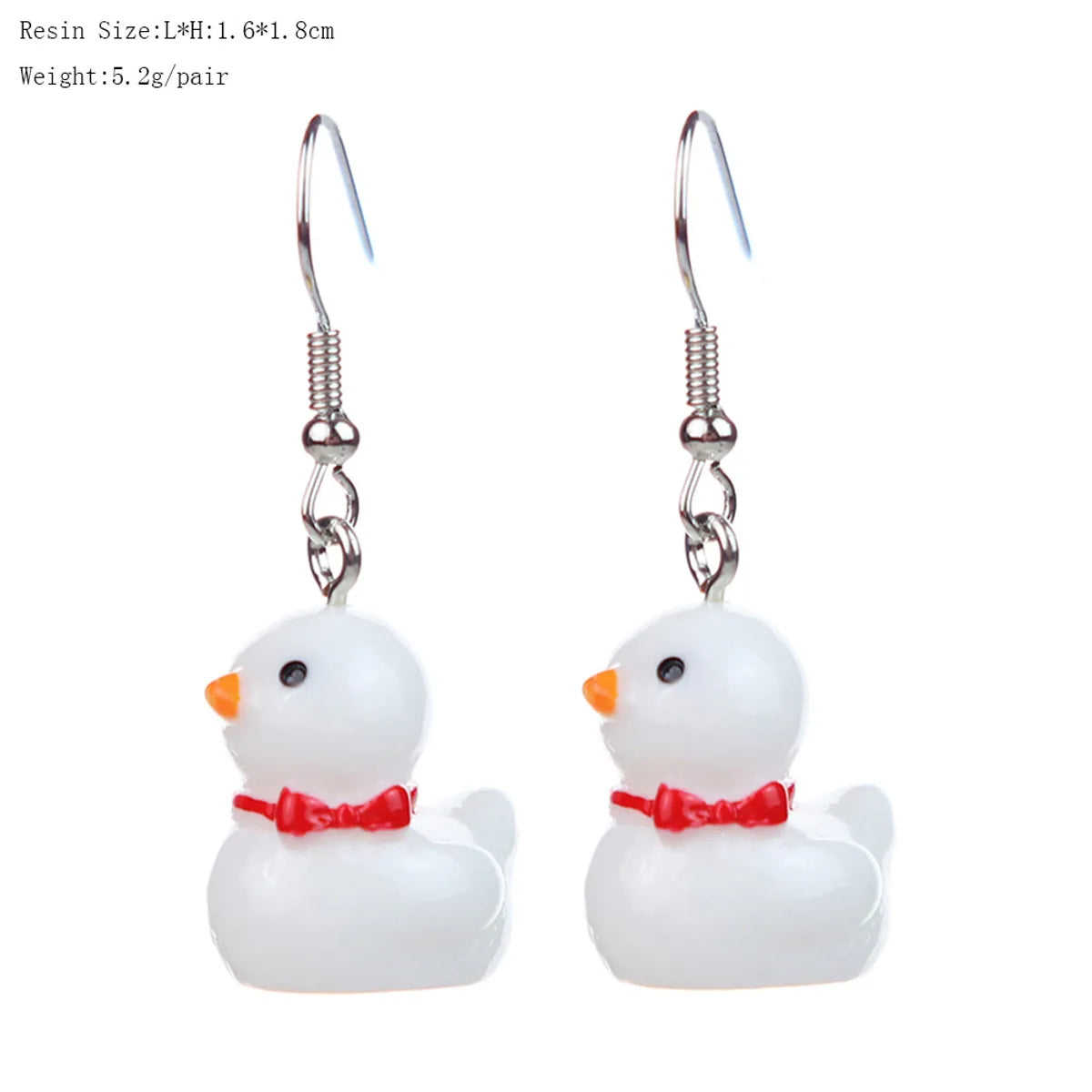 1 Pair Cartoon Style Cute Duck Plastic Drop Earrings