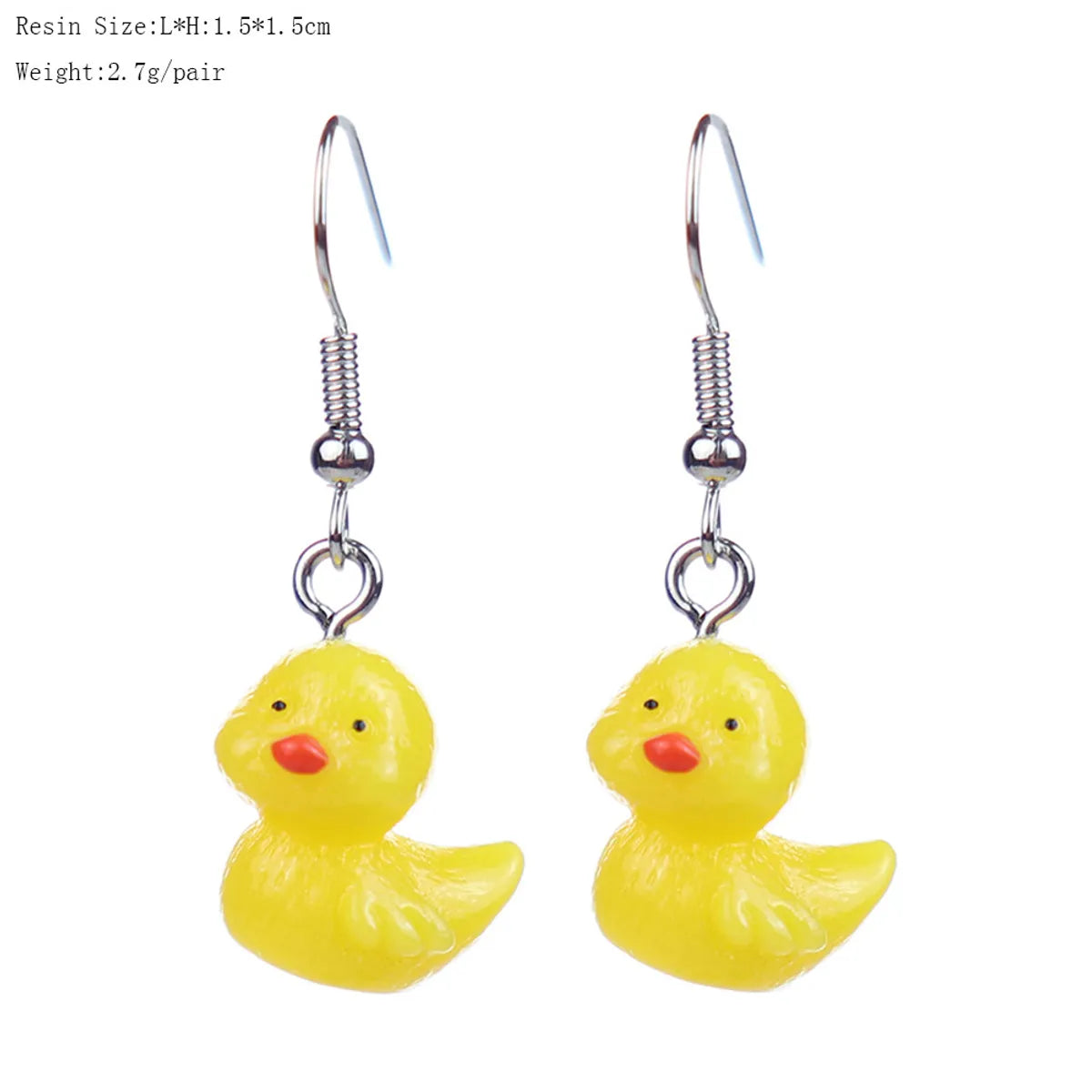 1 Pair Cartoon Style Cute Duck Plastic Drop Earrings