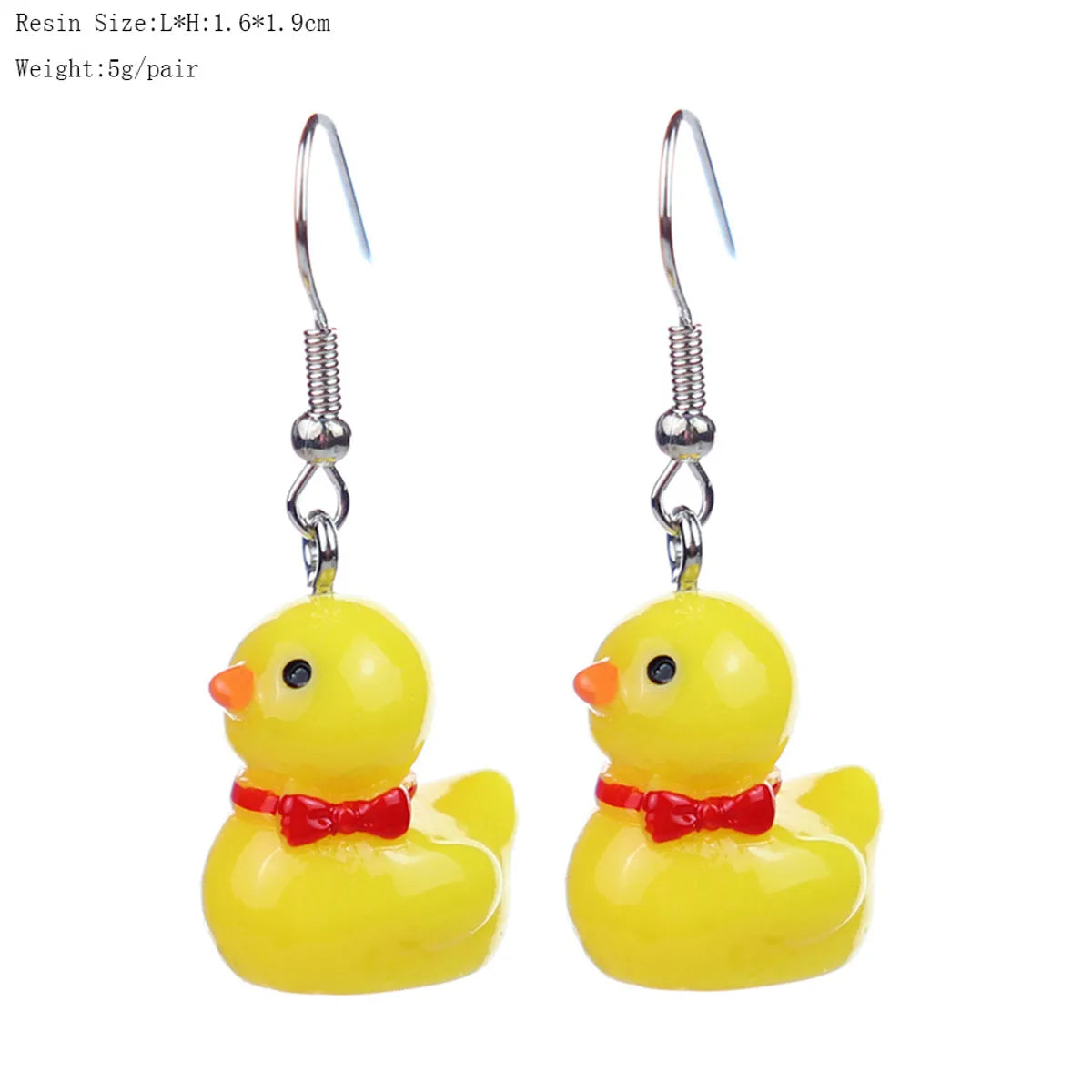 1 Pair Cartoon Style Cute Duck Plastic Drop Earrings