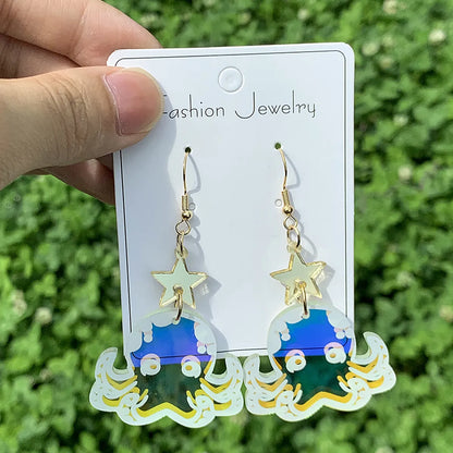 1 Pair Cartoon Style Cute Exaggerated Octopus Arylic Drop Earrings