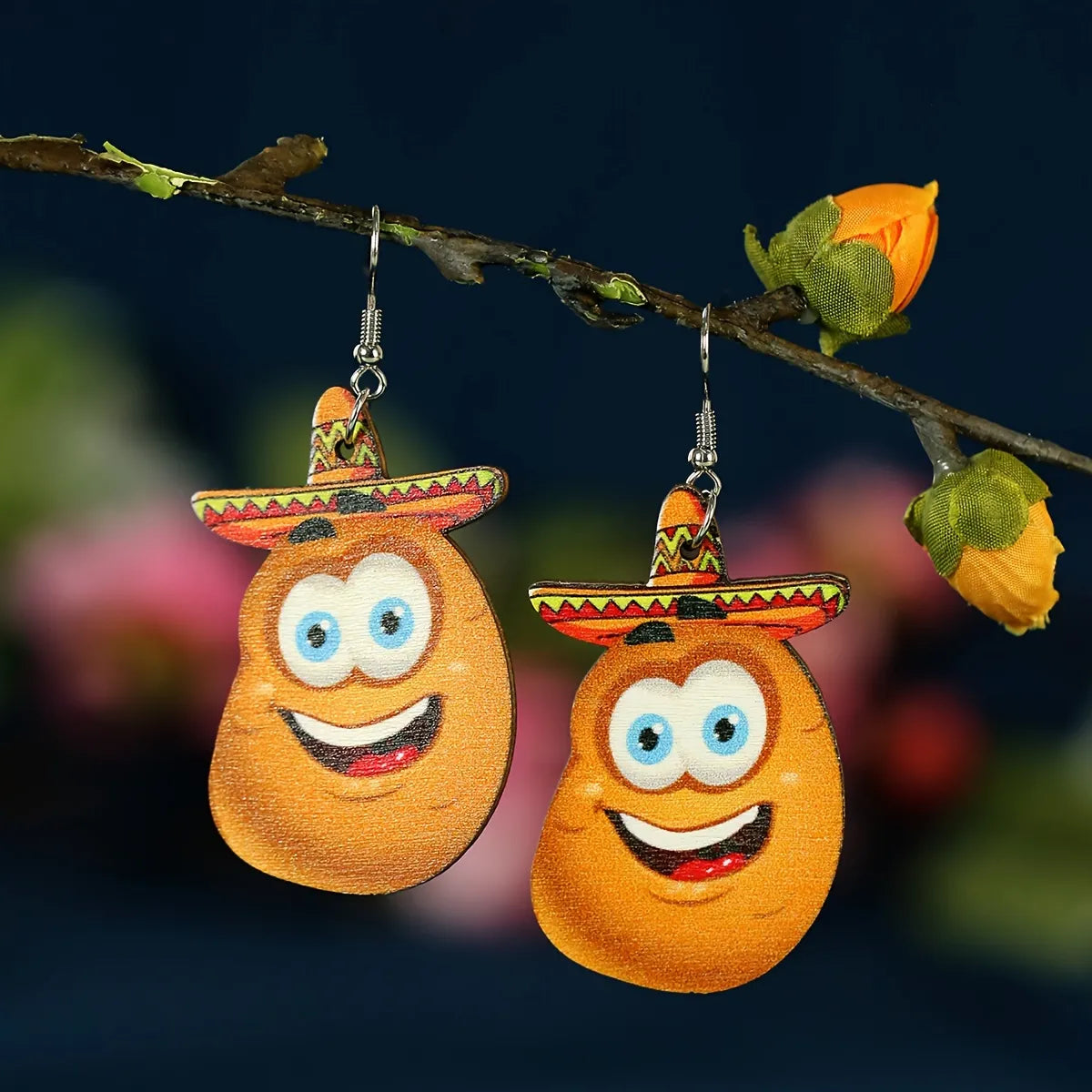 1 Pair Cartoon Style Cute Funny Corn Grape Wood Drop Earrings