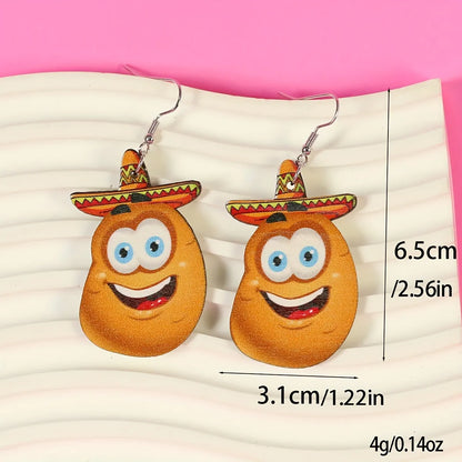 1 Pair Cartoon Style Cute Funny Corn Grape Wood Drop Earrings